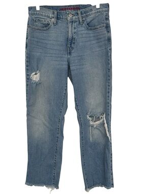 Lucky Brand Women’s Zoe High Rise Straight   Leg Distressed Jeans  Sz 8
